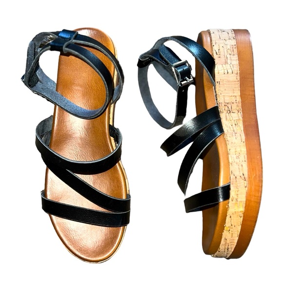 ☀️ Bohme Bamboo Platform Sandals - Picture 1 of 5